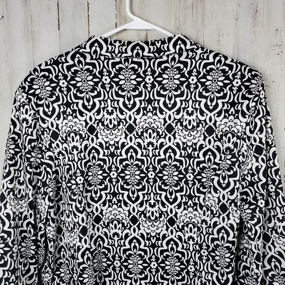 Dressbarn Button Down Blouse Black White Size XL - Picture 11 of 11